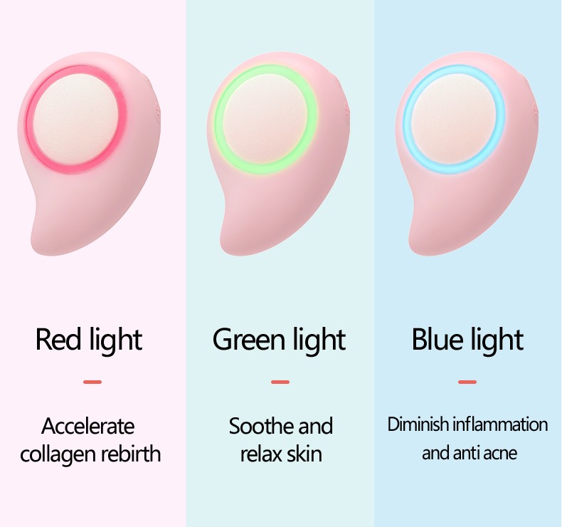 Electronic face beauty device antiwrinkle with hot and cold vibration photon therapy