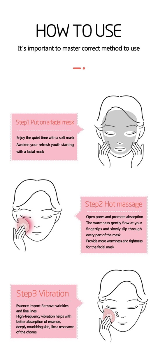 Electronic face beauty device antiwrinkle with hot and cold vibration photon therapy
