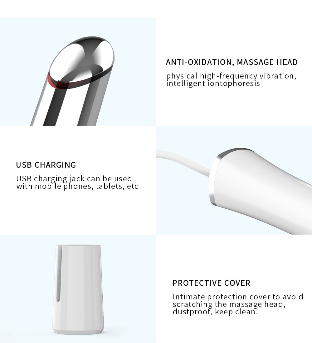 Electronic face beauty device antiwrinkle with hot and cold vibration photon therapy