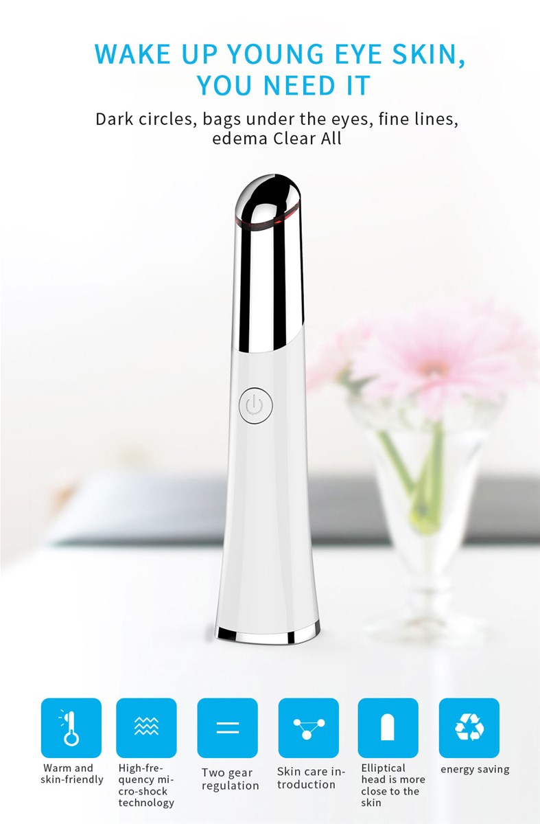 Electronic face beauty device antiwrinkle with hot and cold vibration photon therapy