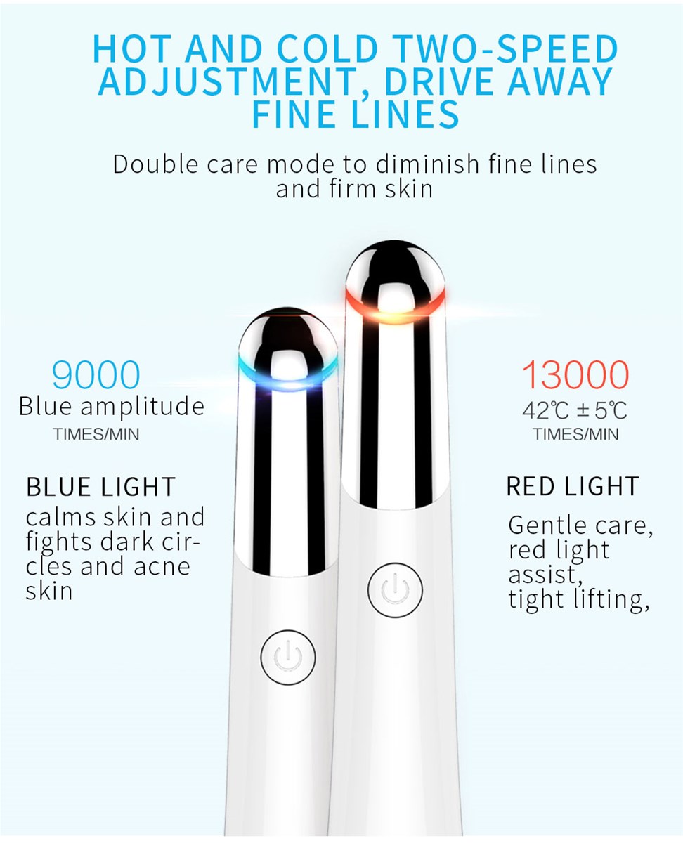Electronic face beauty device antiwrinkle with hot and cold vibration photon therapy