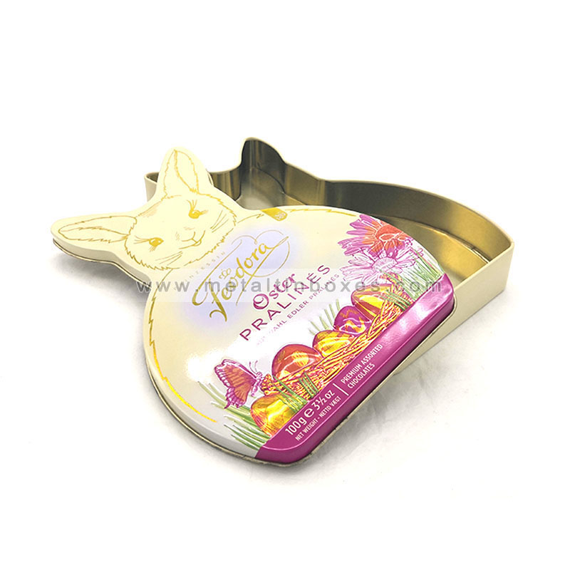 Metal rabbit shape chocolate Box Cookie tin box biscuit packaging