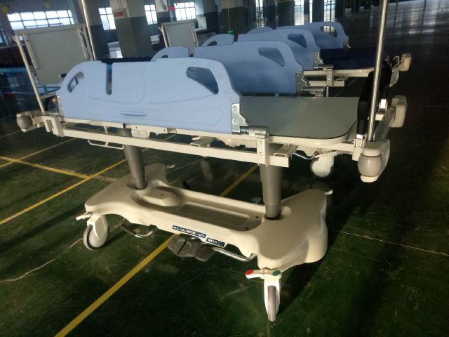 Blue high quality China manufacturer luxurious hospital manual emergency stretcher