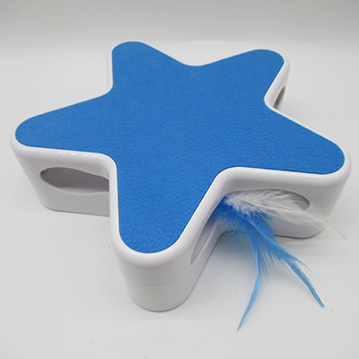 Pentagram Box Cat Toy with Rotating Feather