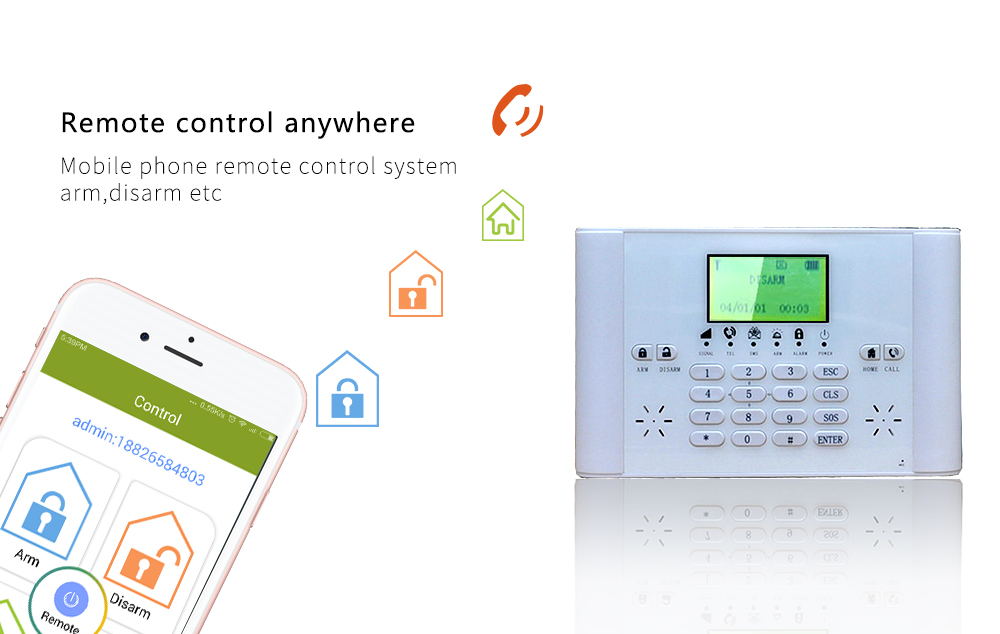 Home Security Burglar Alarm SystemsAndroid IOS APP Smart Control Supported Wireless WiFi GSM