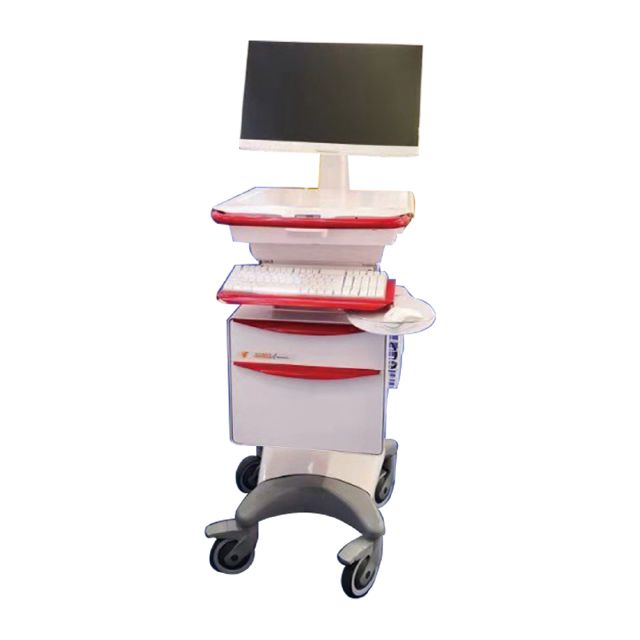 Adjustable Height Desk Hospital Medical Mobile Computer Workstation Cart Trolley