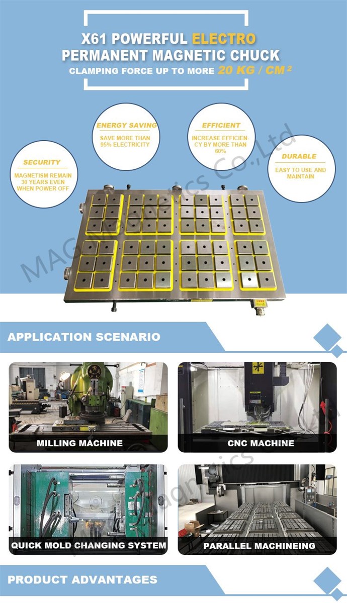 X61 milling powerful electric permanent magnetic chuck