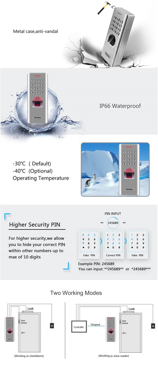 Waterproof FingerKey Access Control SF2