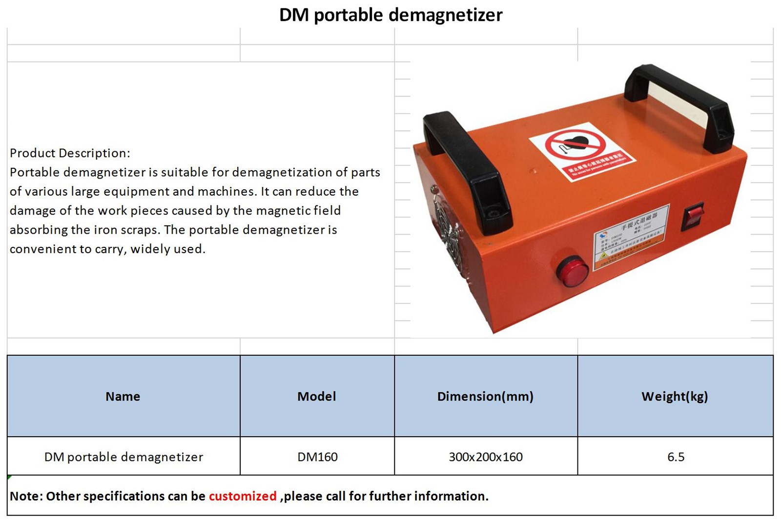 DM portable demagnetizer portable safety demagnetizer