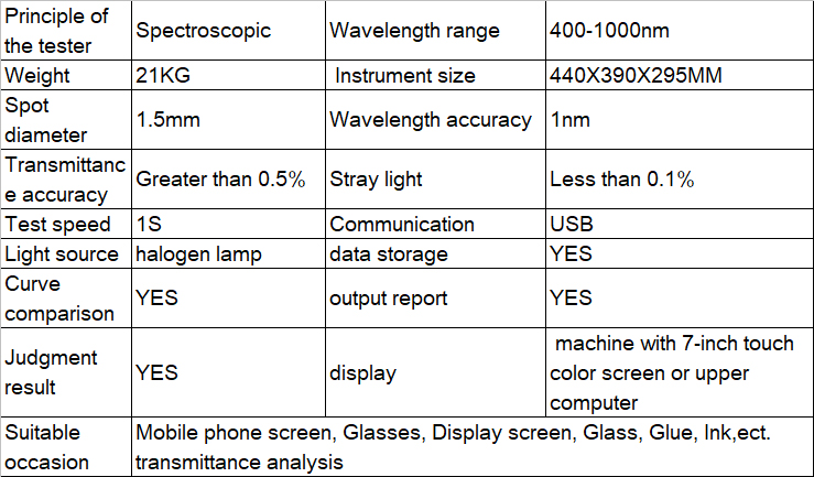 Transmission tester Spectrophotometer test building glass solar filmglass larger wavelength range