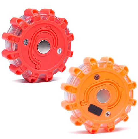 Vehicle LED Hazard Warning LightCar USB Rechargeable Magnetic Hook Road Emergency Disc Roadside