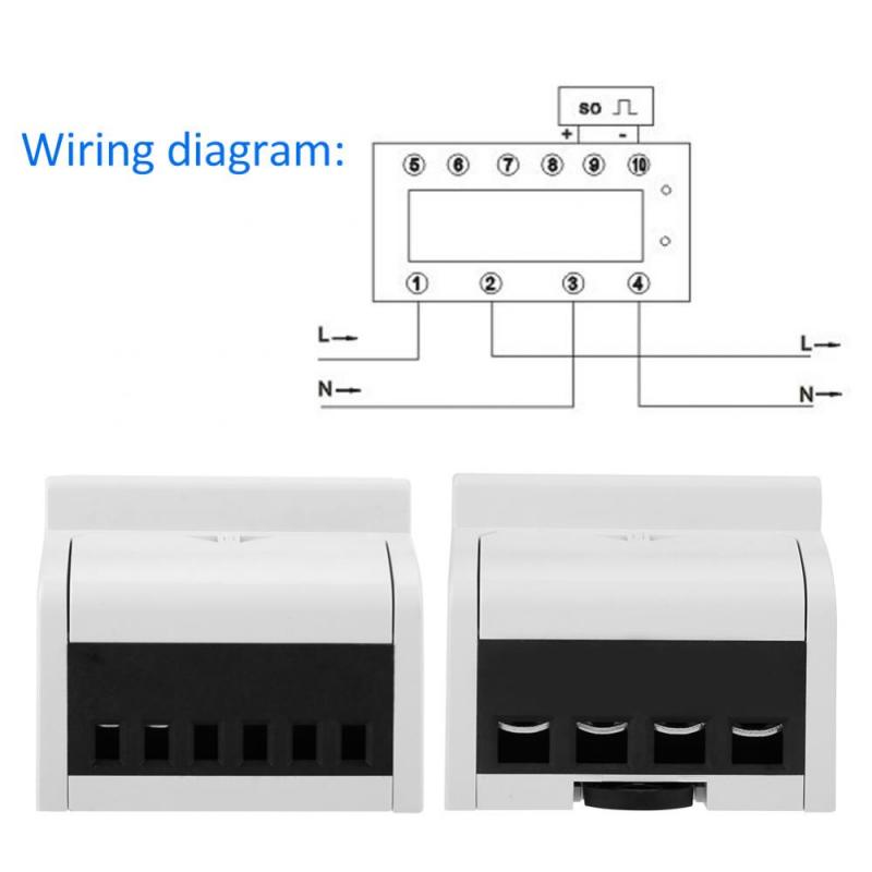 220V Digital 1Phase 2 Wire 4P DINRail Electric Meter Electronic KWh Meter 530A 1560A 2080A Optional XTM75SU Wit