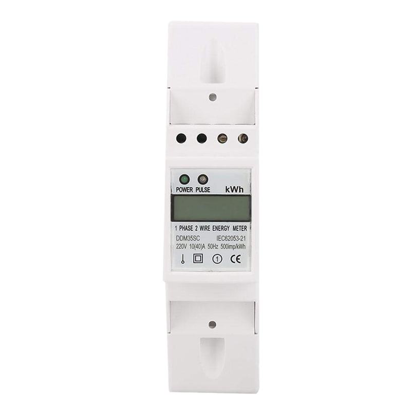 DDM35SC 220V Single Phase 2P LCD DIN Rail KWH Watt Hour Energy Meter 1040A