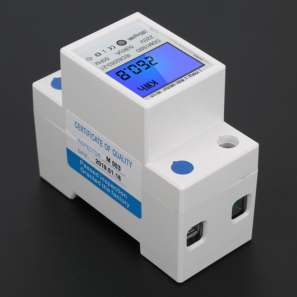 DDM15SD Digital Energy Meter LCD Backlight Digital Display Single Phase Electronic Energy KWh Meter 580A