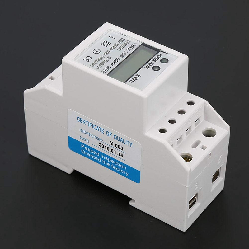 DDM35SC 220V Single Phase 2P LCD DIN Rail KWH Watt Hour Energy Meter 1040A