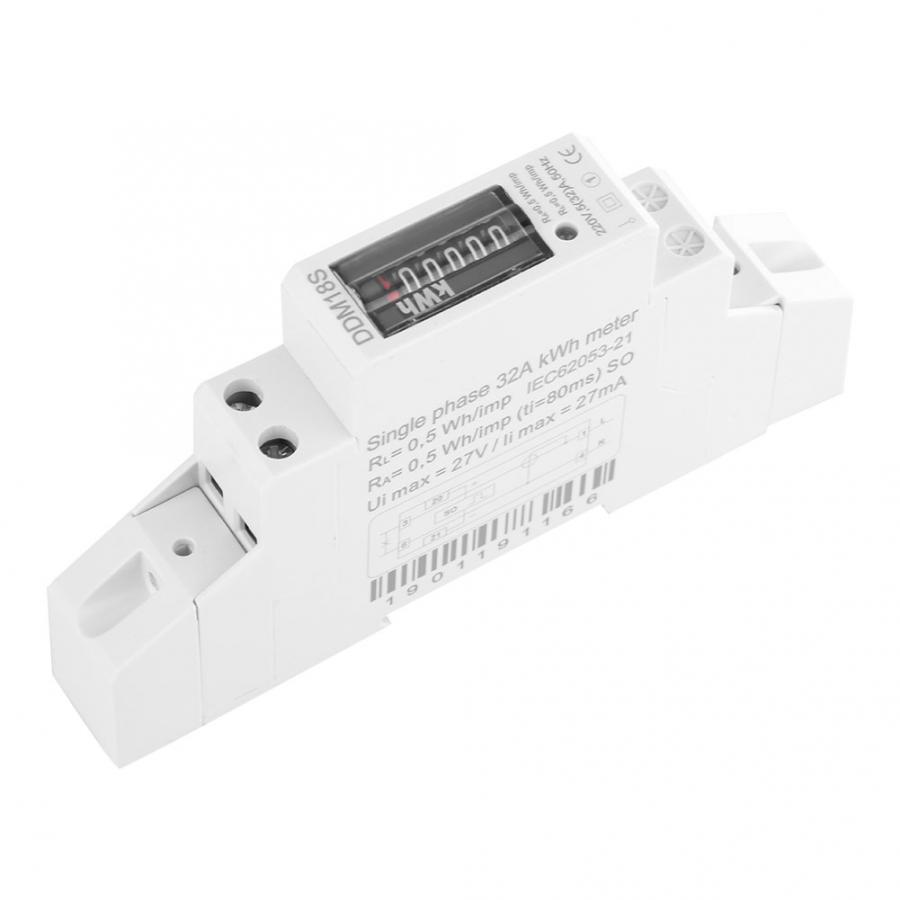 DDM18S Single Phase 1P Din Rail E220V DDM18S Single Phase 1P electricity Power Energy Meter 530A Digital Display