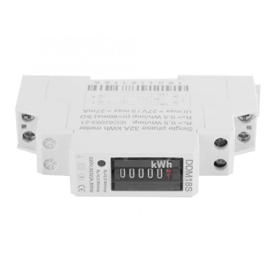 DDM18S Single Phase 1P Din Rail E220V DDM18S Single Phase 1P electricity Power Energy Meter 530A Digital Display