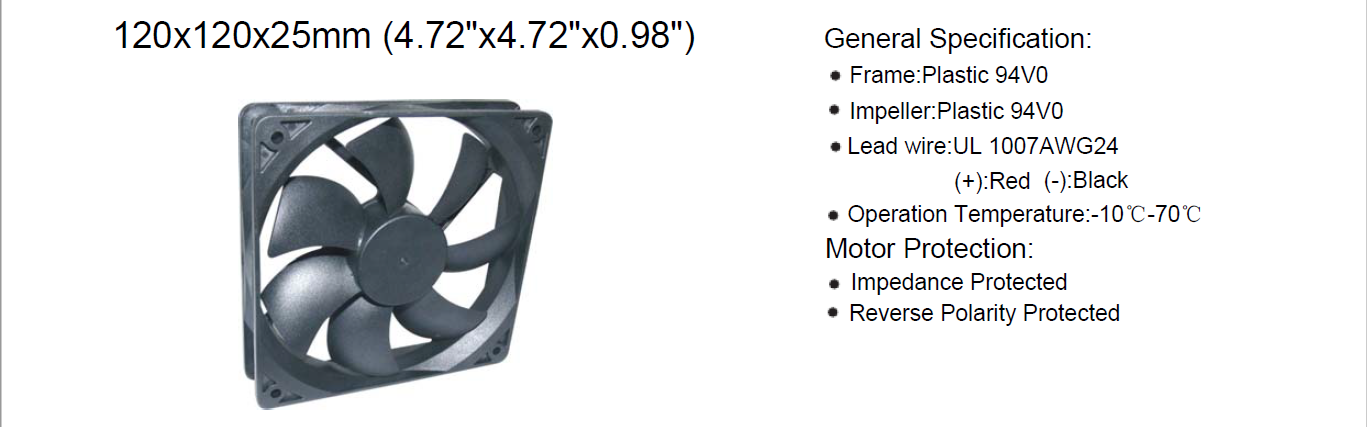 DC BRUSHLESS VENTILATOR AXIAL FLOW EXHAUST FAN 12025 GREATCOOLER
