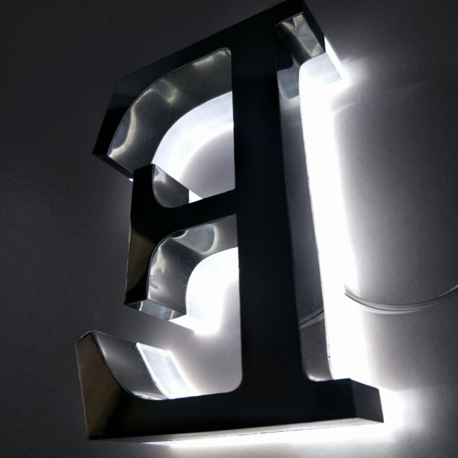 Stainless Steel Acrylic LED Sign Board Letters Shop Signage Halo Lit Signs Letters Lighting LED Letter Sign