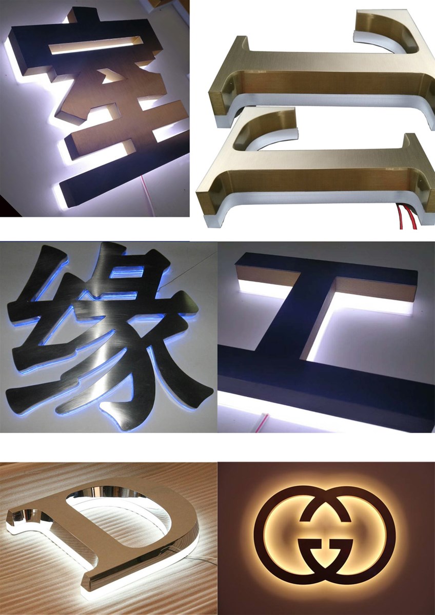 Outdoor Advertising LED Sign Back Light Letter 3D Acrylic Signage Metal Logo Signs Backlit Letter Signage