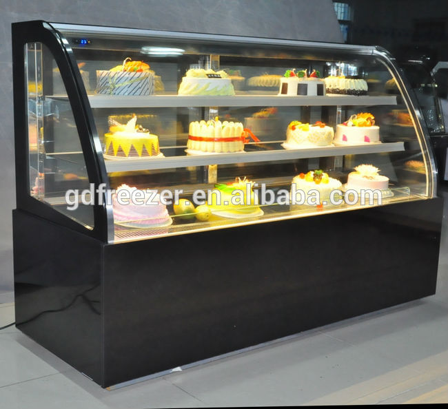 23 Years China Factory price Curved glass Bakery cake display fridge