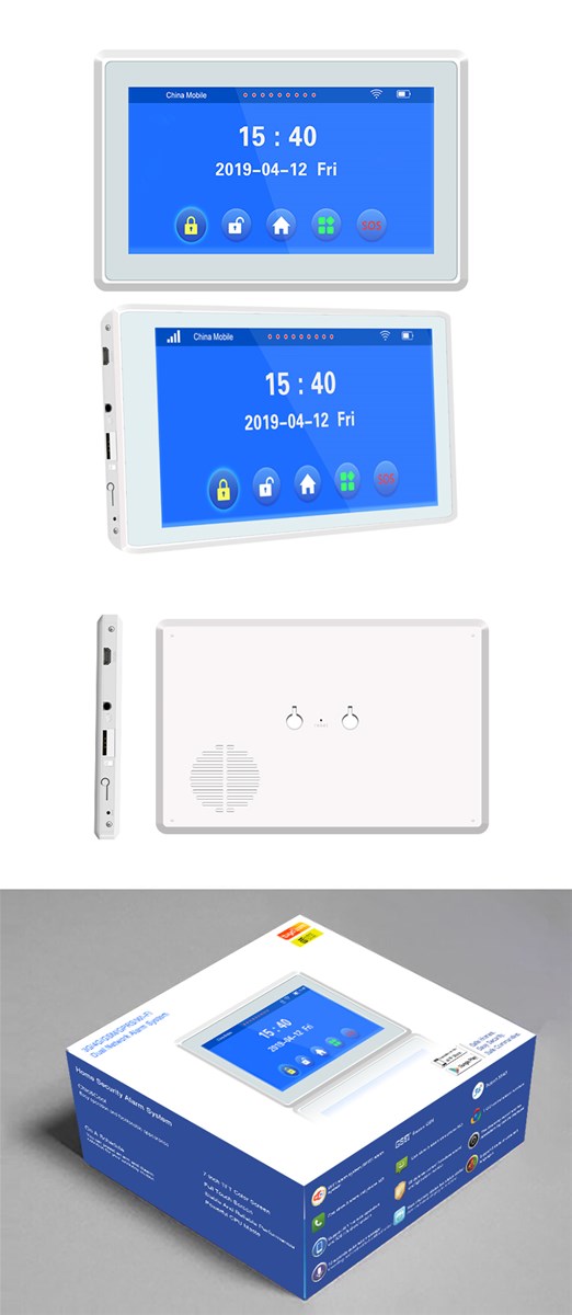 WiFi Home Security Alarm System With 7 Inch Full Screen 3G APP 99 Wireless Zones Anti BurglarAlarm