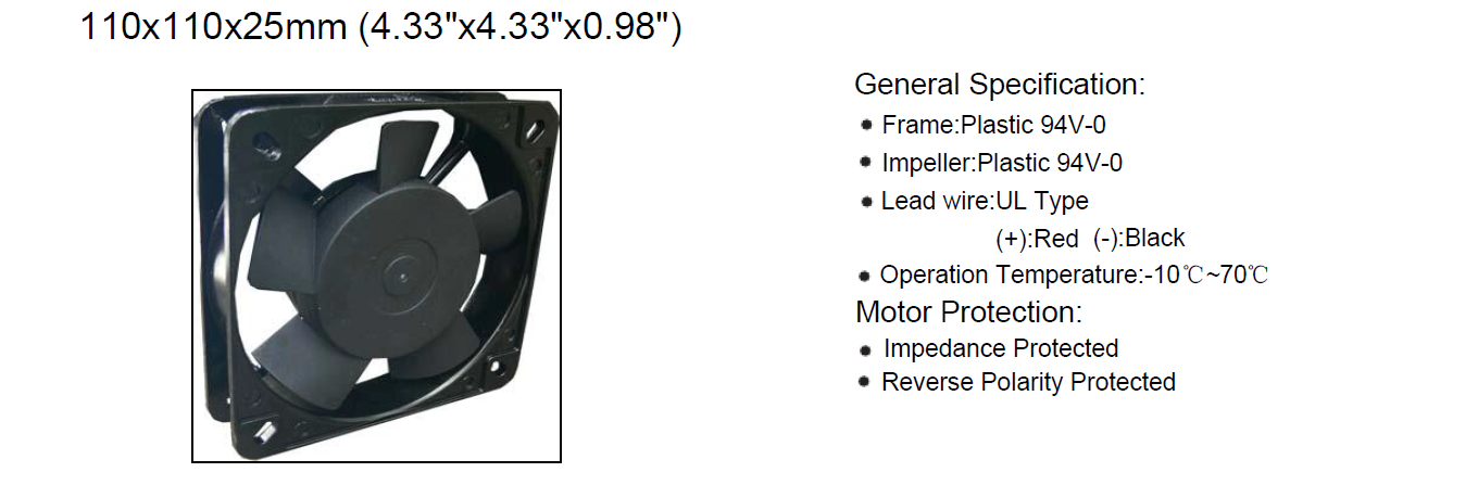 AC BRUSHLESS VENTILATION AXIAL FLOW EXHAUST FAN MOTOR