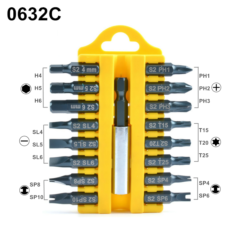 17Pcs Screwdriver Bits Set S2 Magnetic Multitool Torx Phillips Slotted Screwdriver For Bicycle Household Appliances Tool