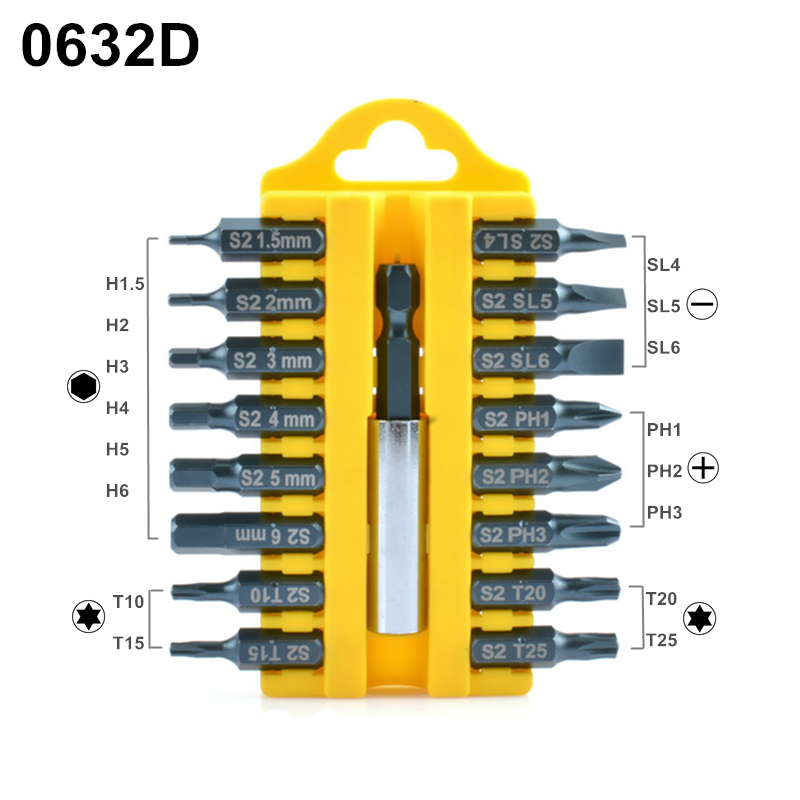 17Pcs Screwdriver Bits Set S2 Magnetic Multitool Torx Phillips Slotted Screwdriver For Bicycle Household Appliances Tool