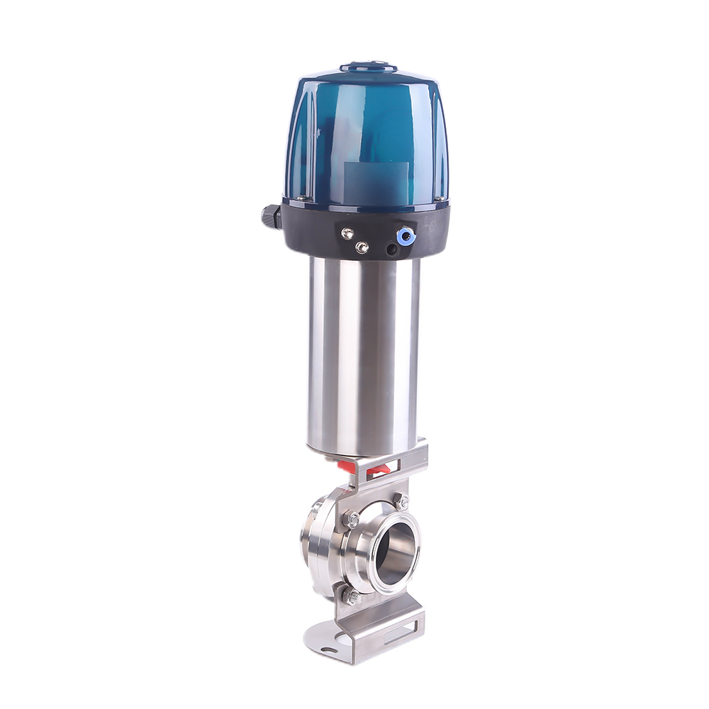 DIN Stainless Steel Pneumatic Clamp Butterfly Valves with Ctop Head