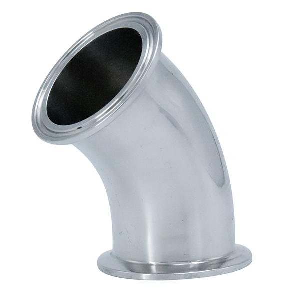 SMS 304 381mm Hygienic 45 Degree Elbow with Clamping Ends