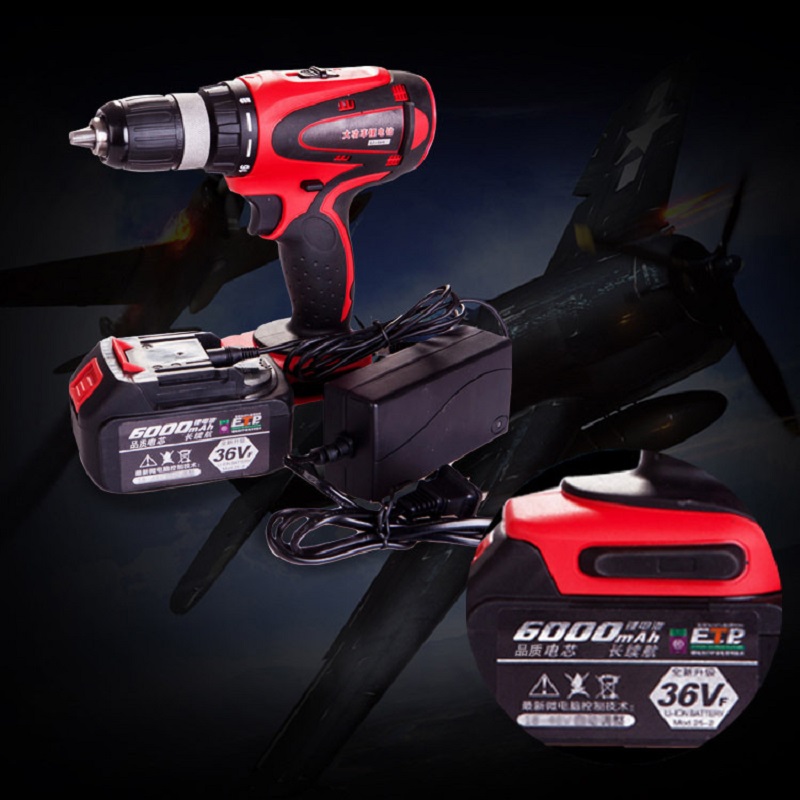 Strong Electric Drill 6000mAh8000mAh12000mAh 54NM Lithiumion Cordless Torque Electric Screwdriver13mm Drill