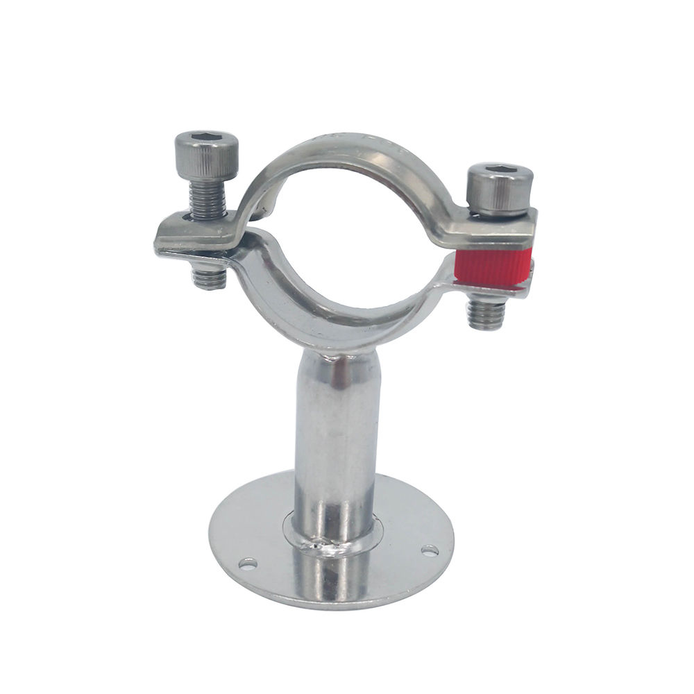 304 Sanitation Round Pipe Support with Flange ends