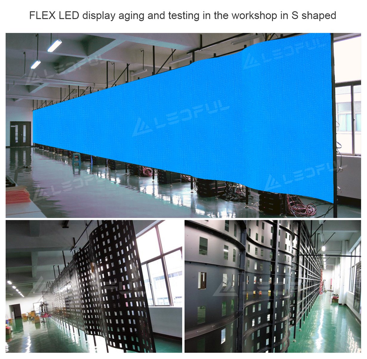 Flexible and soft LED display with irregular shapes