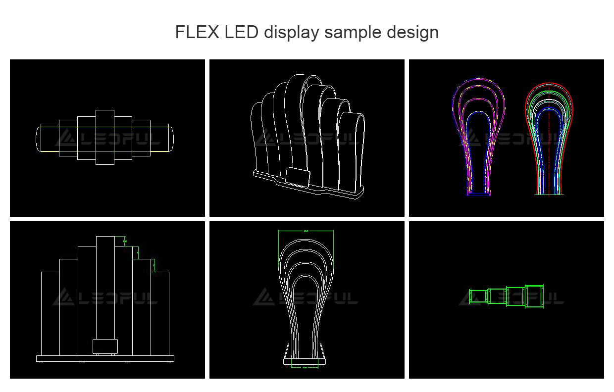 Flexible and soft LED display with irregular shapes