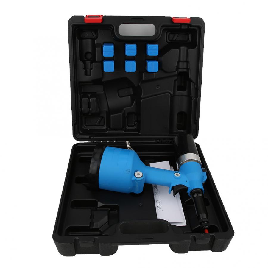 3500rpm Air Pull Nut Tool Fully Automatic Pneumatic Riveter Riveting Gun with M3M12 Nut Nozzle electric cordless