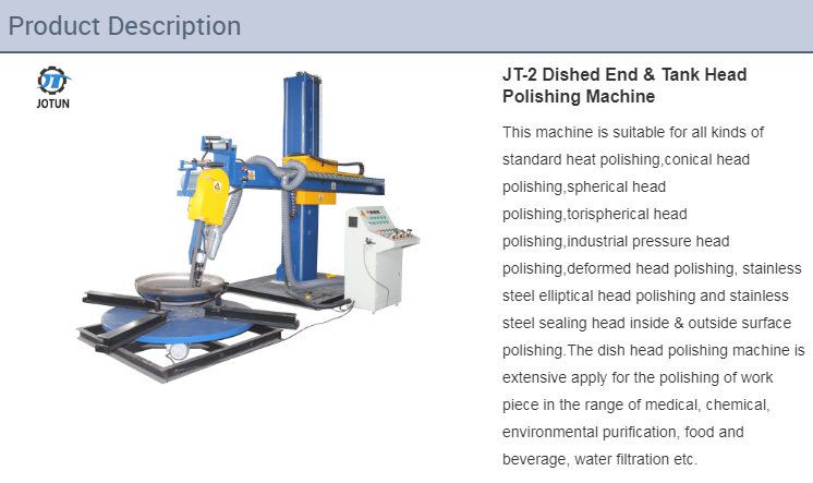 Stainless steel dish head polishing machine