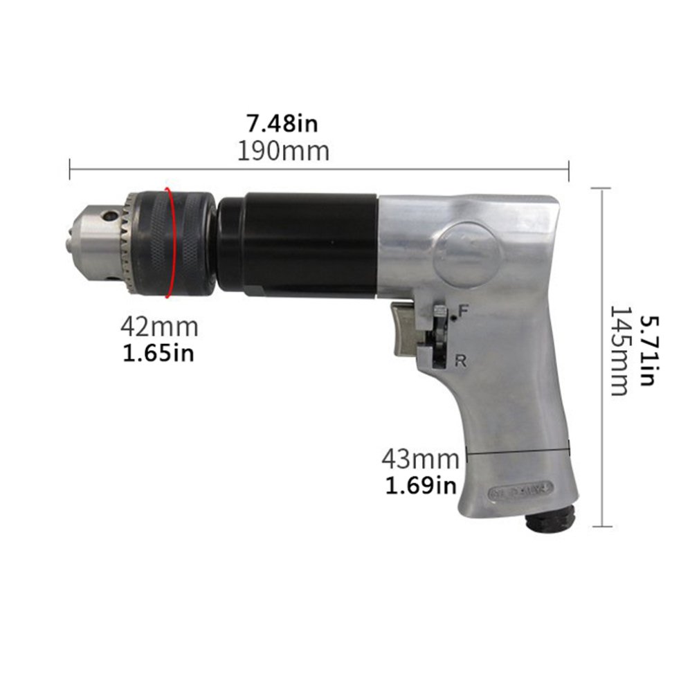 1/2 Pistol Type Air Drill Speed Regulating Pneumatic Drilling Machine Mixer Positive & Negative Turn Wind Drill Kp-554