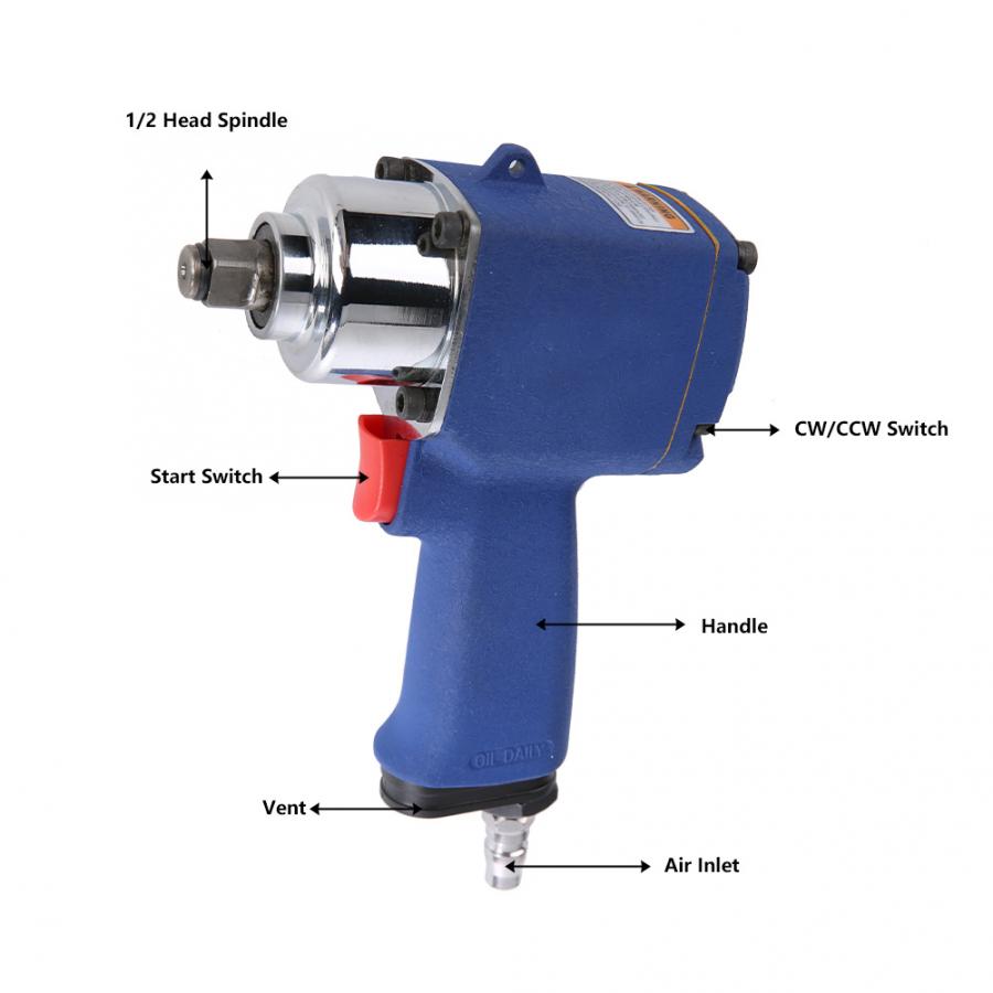 KP500 Industrial Pneumatic Impact Wrench Air Socket Wrench Tool 9000rpm