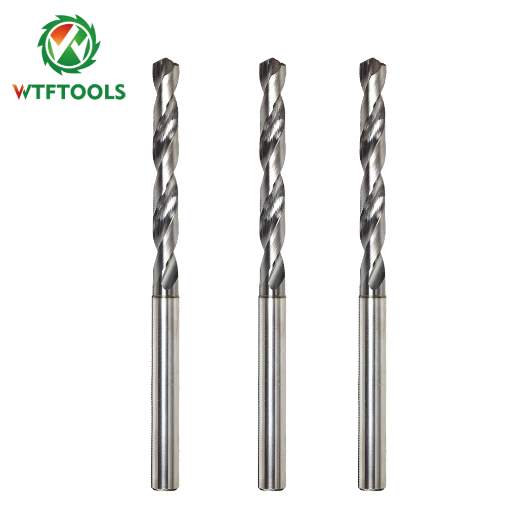 2 Flutes 5mm Solid Carbide Drill Bits For Hardened Steel with Inner Coolant hole