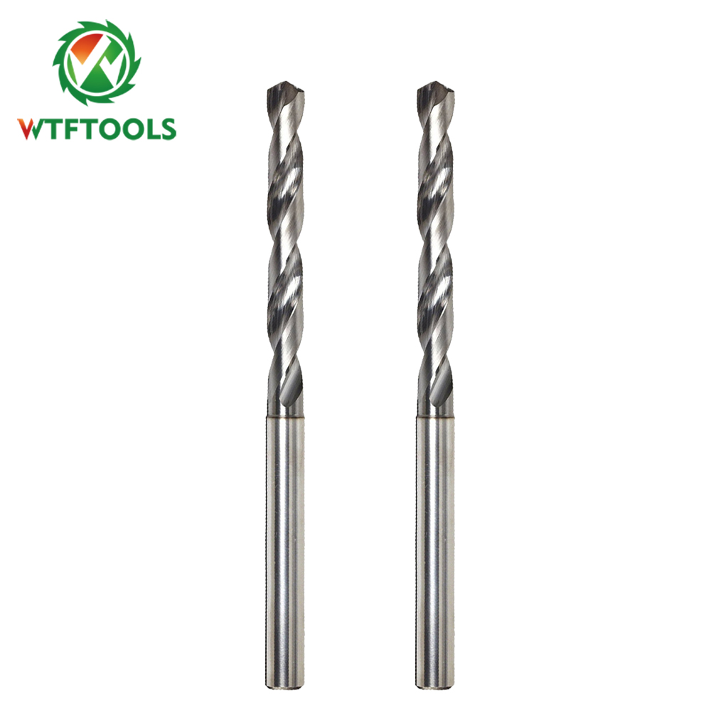 WTFTOOLS 2 Flutes 3D 4mm Inner Coolant hole Tungsten Carbide Drill Bits For Metal Hardened Steel