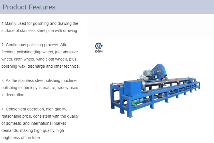 Stainless steel round pipe outside surface automatic grinding machine manufacturer