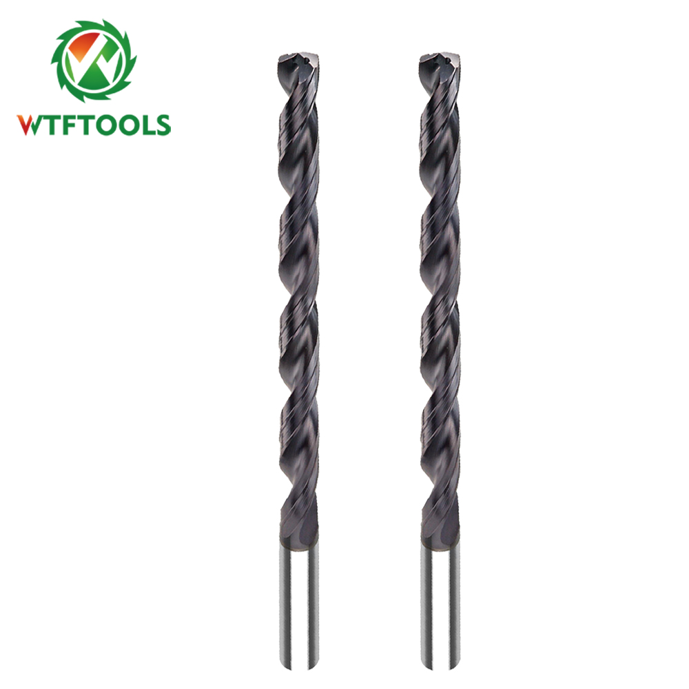 WTFTOOLS 2 Flutes Inner Coolant 6mm Tungsten Carbide Drill Bits For Drilling Hole