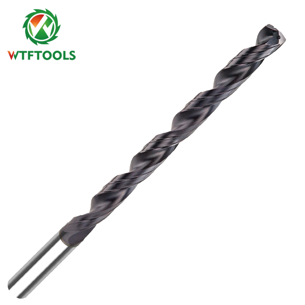 WTFTOOLS 2 Flutes Inner Coolant 6mm Tungsten Carbide Drill Bits For Drilling Hole