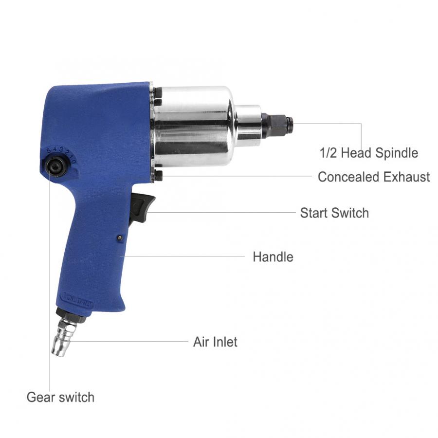 KP506 12 Industrial Pneumatic Impact Wrench 65kg 8500rpm Repair Tools Set