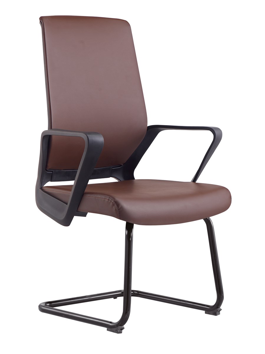 Modern office waiting room high back brown leather chair made in foshan