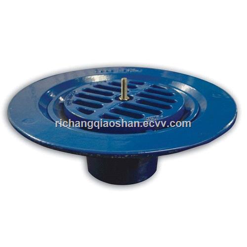 Ductile Iron fullflow roof outlet with round dome or flat grate