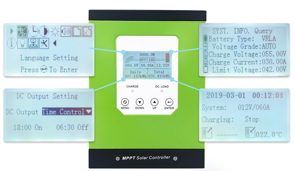 12V 24V 48V automatic recognition MPPT solar controller