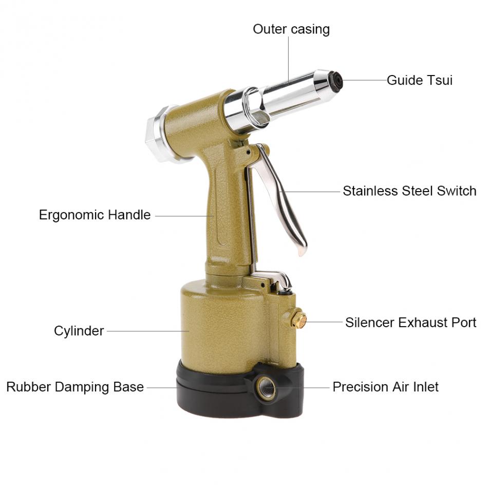 KP701 short cylinder pneumatic rivet gun industrialgrade riveting rivet gun Air Hydraulic RiveterProfessional