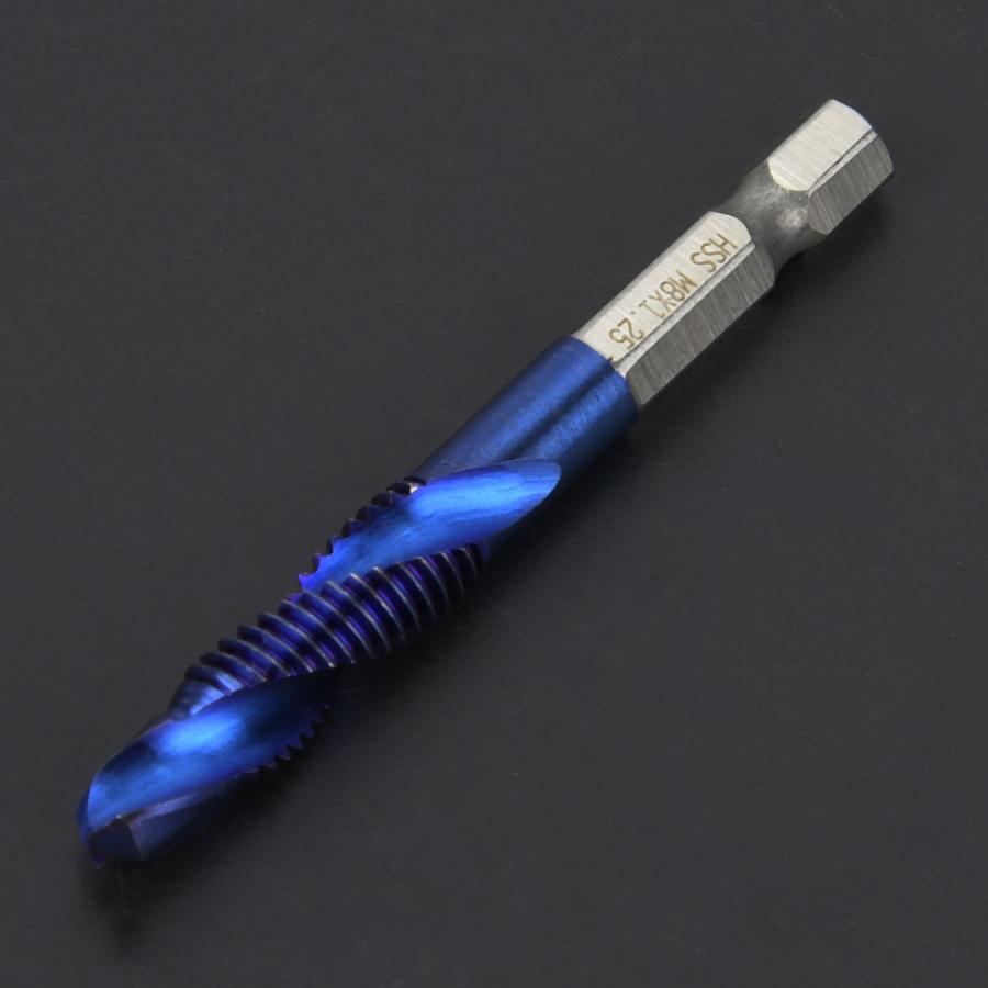 6 pcs metric hexagon shank tap bit M3M10 drill tapping Compound Tap metric M35 blue NAMI coating 6piece set